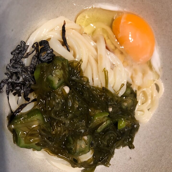 オクラめかぶのネバネバうどん！